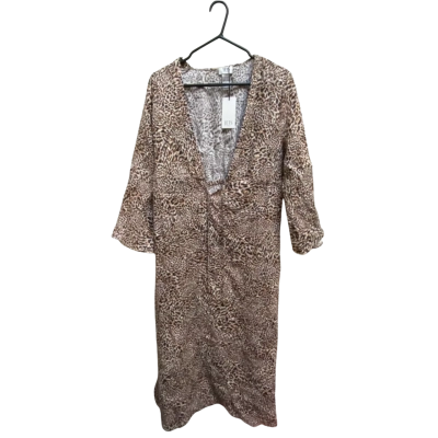  Womens  Size L Casual Dress Animal print / Black  / Brown 