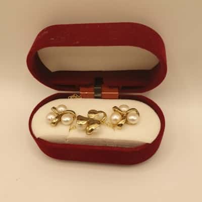  Womens Gold Coloured Necklace & Earrings 