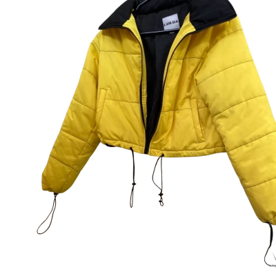 Womens I.Am.Gia Yellow Puffer Jacket Size XS