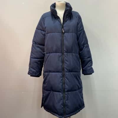 D-Luxe Womens  Size L Long Puffer Jacket Blue 