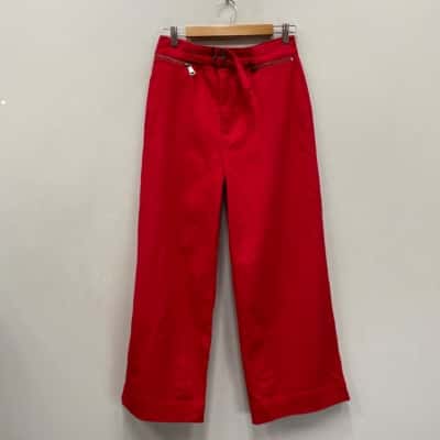 Dangerfield Womens  Size 10 Wide Leg Pants Red 