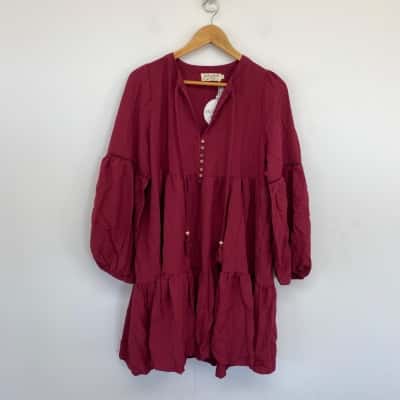 Salty Crush Wine Hollis Mini Dress Size 18