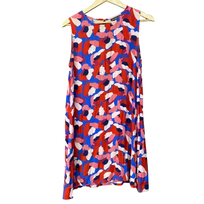 Mister Zimi Womens Size 8 Pink/Red Floral Blue Dress  