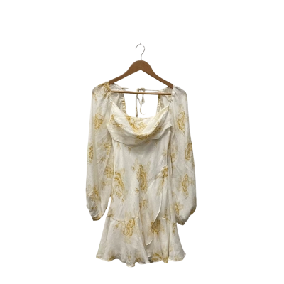 HELLO MOLLY Womens  Size M Cocktail Dress / Mini Dress / Party Dress Gold / Off White 