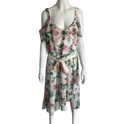 Review Womens Floral Size 14 Cocktail / Floral / Midi /Party Dress 