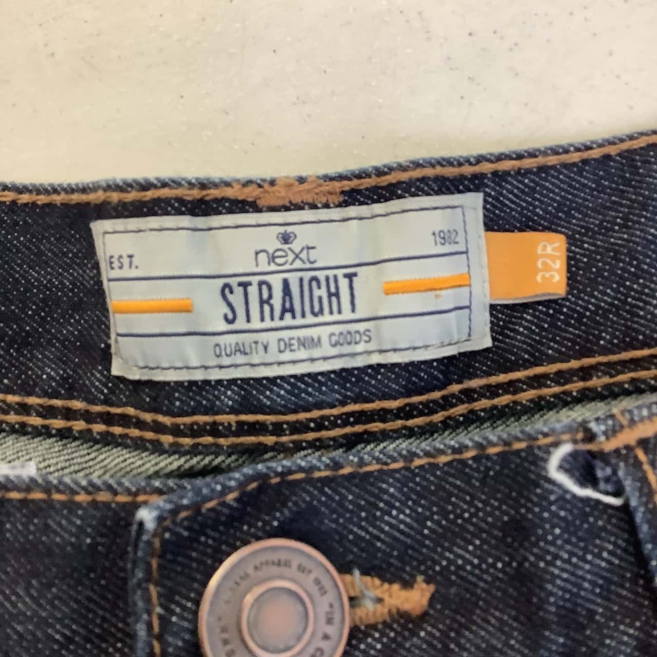 32R L 32 Straight Denim Jeans Blue