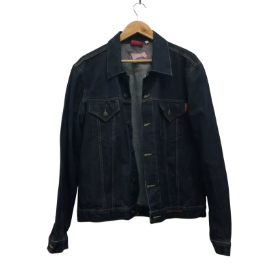 Vintage Budweiser  Mens  Size Denim Jacket Navy Blue 