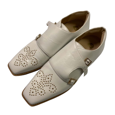 Barbet White Leather Brogues, Size 40