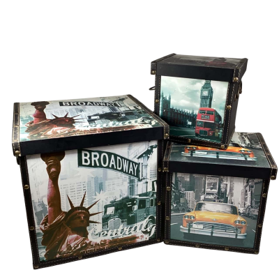 Decorative boxes x 3 London NY Broadway