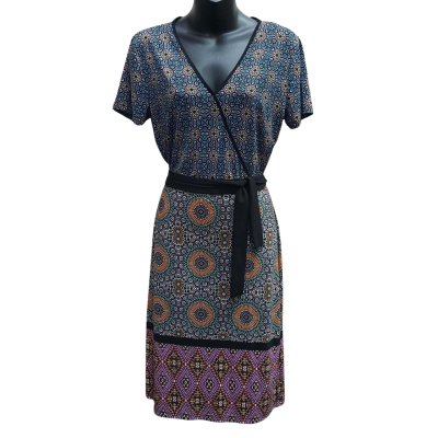 LEONA EDMISTON Size 10 Short Sleeve Print Pattern Dress in Size 10