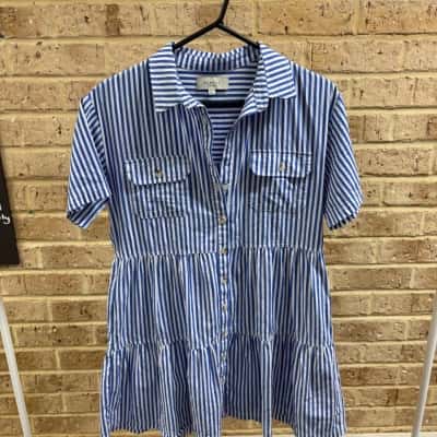 Staple the Label Womens blue stripe dress Size S 