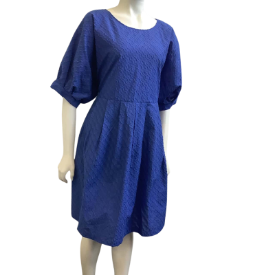 Brand New Gorman Womens Label Size 16 Nursery Wavy Pattern Mini Dress Blue