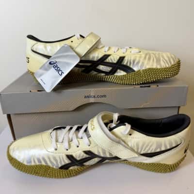 Asics Mens  High Jump Shoes Size 11 White / Yellow 
