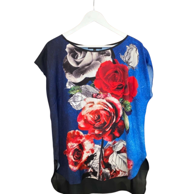 Anthea Crawford Womens  Size M Short Sleeve Top Multicoloured / Pattern 
