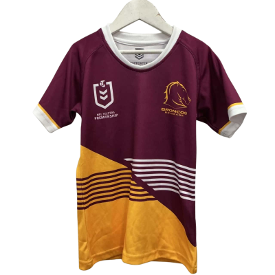  Brisbane Broncos Kids Shirt size 8 Maroon / White / Yellow 