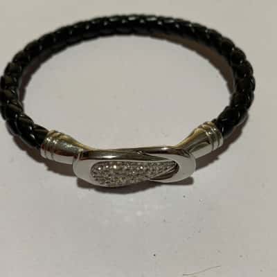  Womens Bracelet Black  / Stainless Steel 
