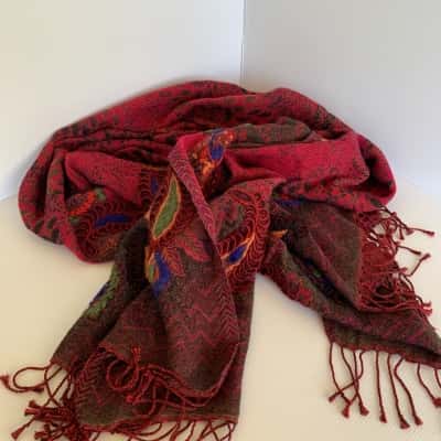 Embroidered Paisley Scarf / Wrap from Blue Illusion