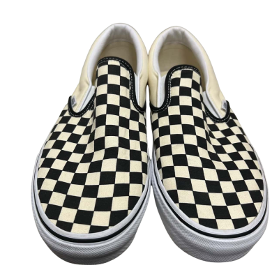 Vans Mens Size 12 Cream/ Black / White Checkered Pattern