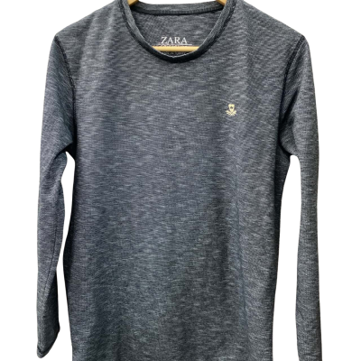 Zara Womens Long Sleeve Top Grey 