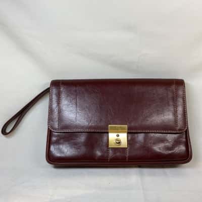 MARFORIO CLUTCH HANDBAG BAG BROWN & GOLD