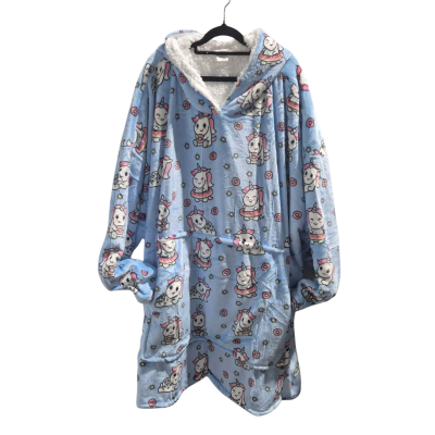 Oodie Womens One Size Blue w Unicorns and Donuts 
