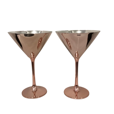 Aussie Designed Rose Gold Set of 2 Martini Glasses NEW IN BOX
