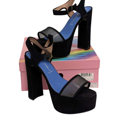 Jeffrey Campbell Havana Last Black and Blue Open Toe Platform Size 41
