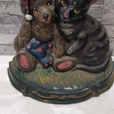 Cat & Bear Cast Iron Door Stop