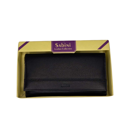 Black Leather Sabini Wallet 