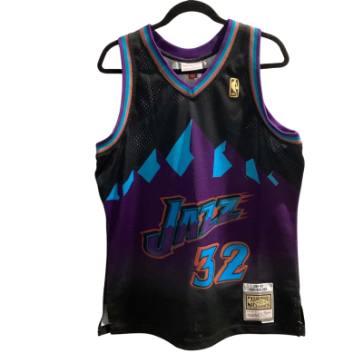 NBA Utah Jazz  Mens  Size L Singlet  Black  / Purple Karl Malone # 32