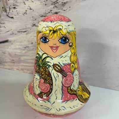 Vintage Russian Roly Poly Wobble Doll