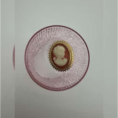 Cameo Brooch Stamped Exquisite