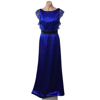 Jasmine Womens Size US 4 / UK 6 Sapphire Blue / Lace Sleeves Formal Maxi Dress (new)