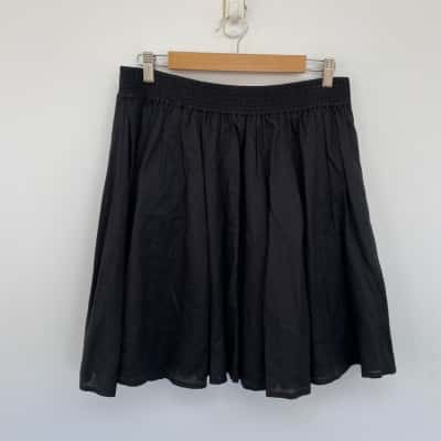 Gorman Black 100% Ramie Mini Skirt  Size 12 