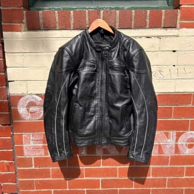 Torque Unisex Size L Motorcycle Leather Jacket Black