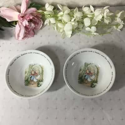 Wedgwood Peter Rabbit 2 x Porcelain Cereal Bowls