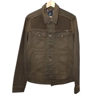 Integral Jeans Mens  Size S Brown Distressed Denim Jacket  