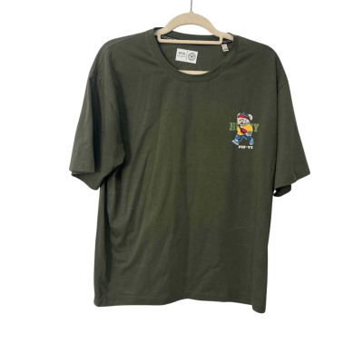 French cuff Mens  Size L Short Sleeve T-shirt Green 