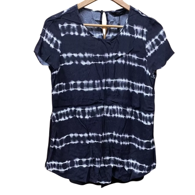 Decjuba Black/White Striped Tie-Dye Top Size 10