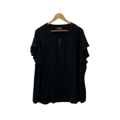 Jacqui-E Curve Womens  Size 20 Short Sleeve Top Black  