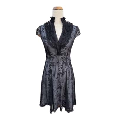 Alannah Hill Lace Dress Size 10 Black  
