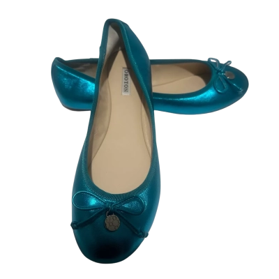 Oroton leather ballet flats in a metallic turquoise/teal Size EU 41