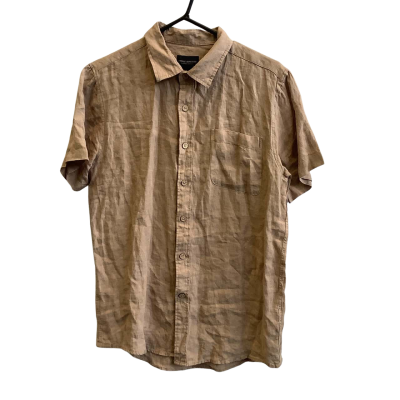 BNWT Staple Superior Men's Size S Short Sleeve Linen Shirt Sand