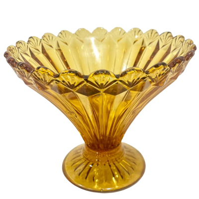 Vintage Art Deco Amber coloured glass Vase 