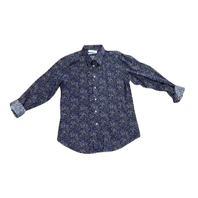 Bossini London Fine Cotton European Cut Purple Pattern Shirt Size XL