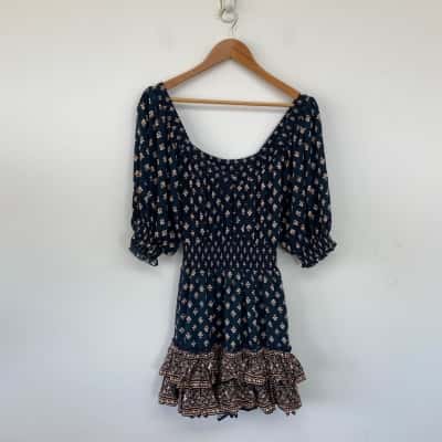 Tigerlily Indigo Imani Shira Mini Dress Size 8 