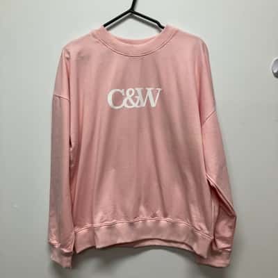 Cartel & Willow Women's  Sweater Size M  Pink  with white logo 
