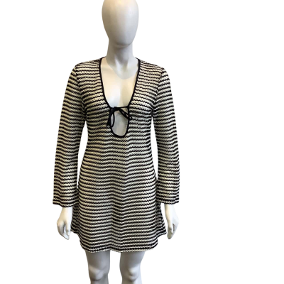 BNWT Seafolly Women's Size S Mesh Effect Cover Up Black 