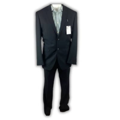 Jonathan Adams Black Mens Suit + Shirt (Size 34 | 42-44 | L) 