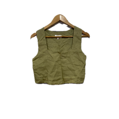 Billy J Womens Size 6 Sleeveless Cropped Top Green 
